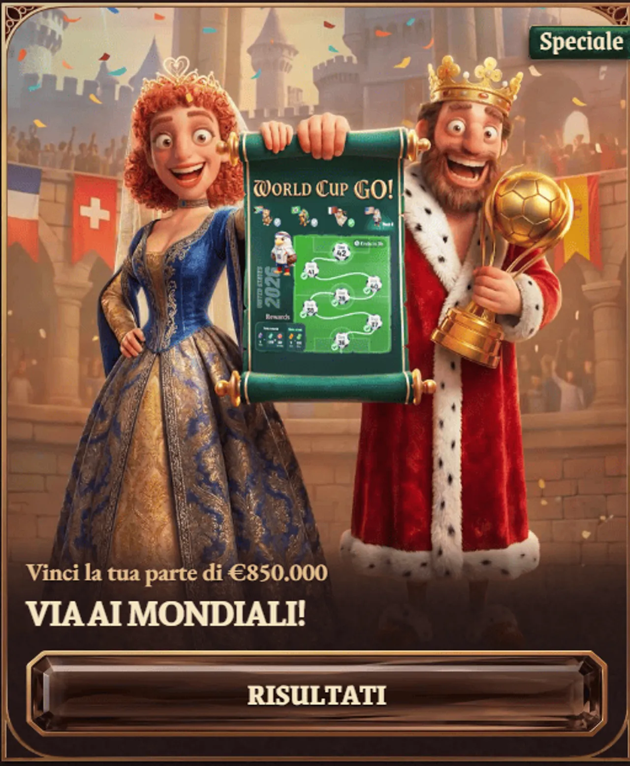 Via ai mondiali vinci fino a 850000 euro